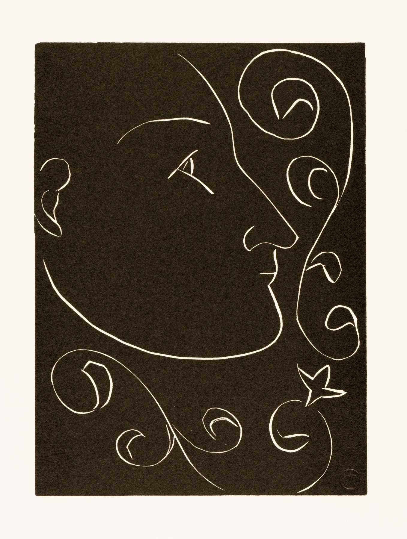 Artwork by Henri Matisse, . . . Et il faudra mourir sans avoir tué le vent . . . (p. 23; variant VIII), Made of Linocut 