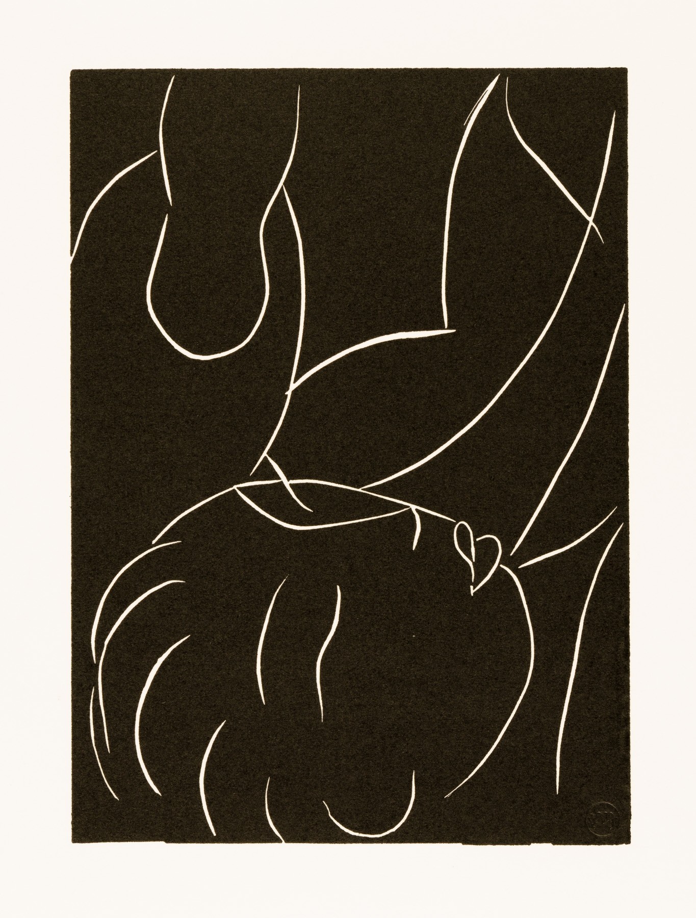 Artwork by Henri Matisse, . . . Fraîchie sur des lits de violettes . . . (p. 27; variant III), Made of Linocut 