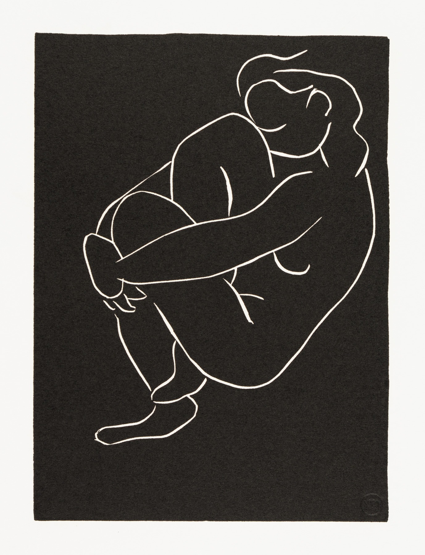 Artwork by Henri Matisse, . . . Seule, au pied du grand caroubier . . . (p. 71; variant III), Made of Linocut 