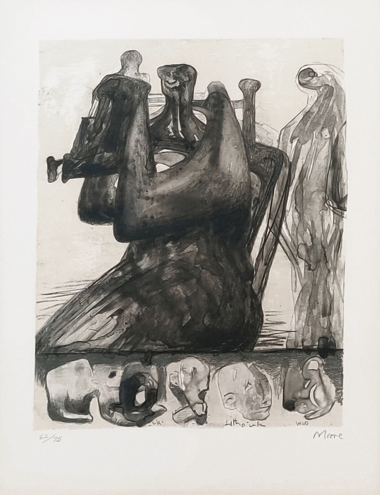 MOTHER AND CHILD WITH BORDER DESIGN by Henry Moore, 1800