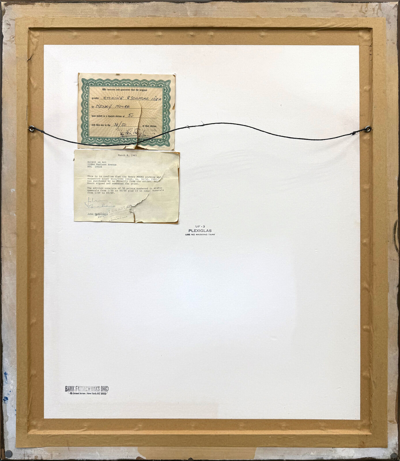 Artwork by Henry Moore, Eight Sculpture Ideas (framed hand signed etching), Made of Etching, Aquatint, Drypoint & Roulette 