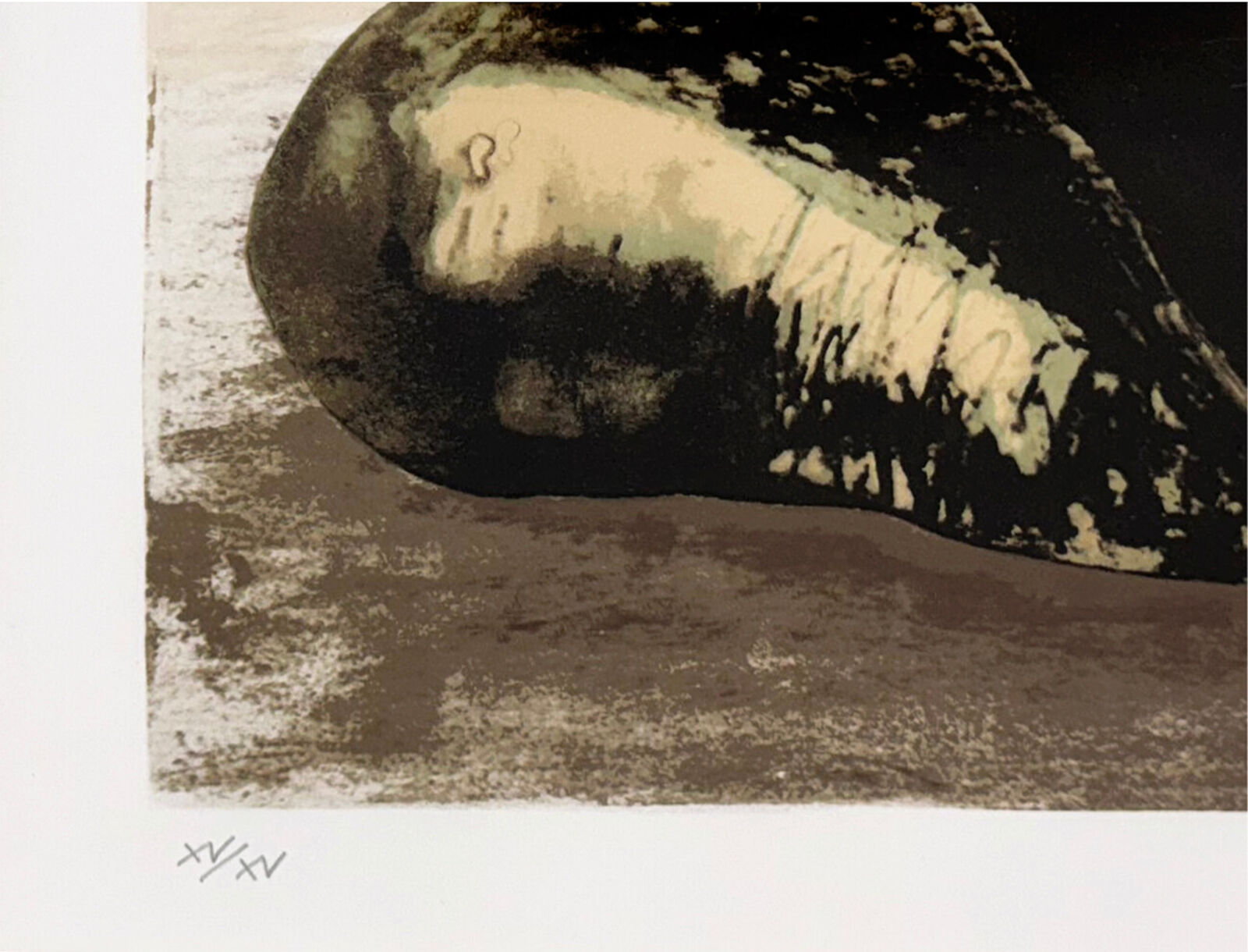 Artwork by Henry Moore, Reclining Woman on Sea Shore (framed hand signed lithograph), Made of Lithograph 