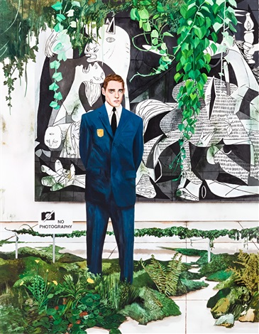 The Last Museum Guard at the Last Museum on Earth by Hernan Bas, 2024