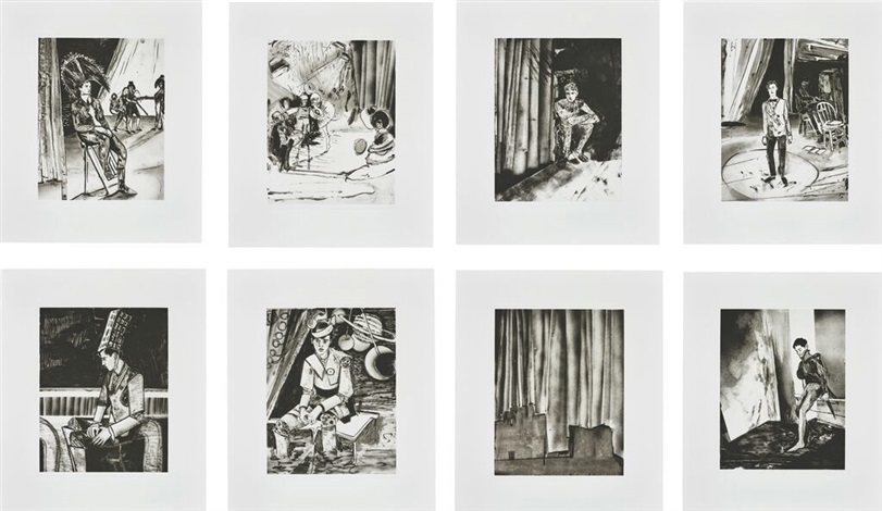 They Can Bring the Curtain Down (set of 8) by Hernan Bas, 2010