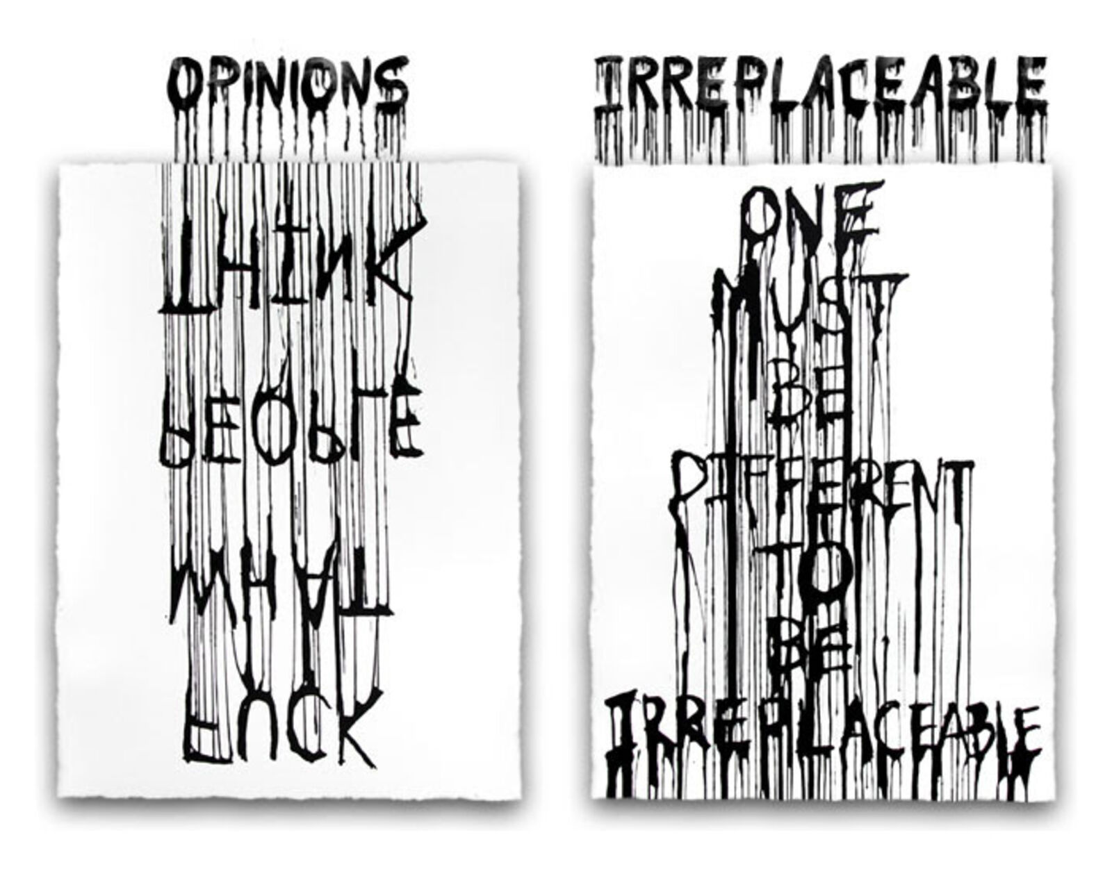 Artwork by Hijack, IRREPLACEABLE & OPINIONS (DIPTYCH), Made of Screen Print 