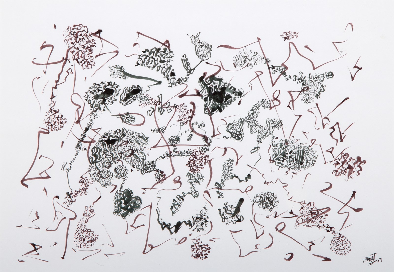 A piece of art that is on a white surface.