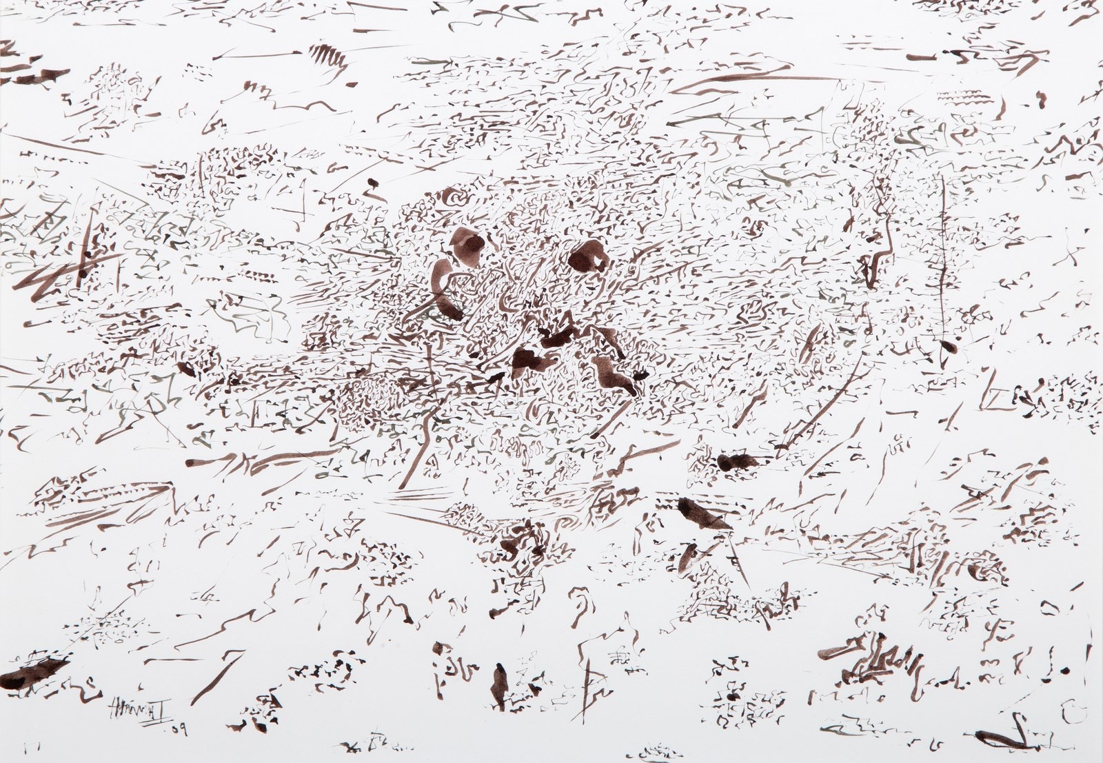A drawing of a snow covered field with lots of snow on it.