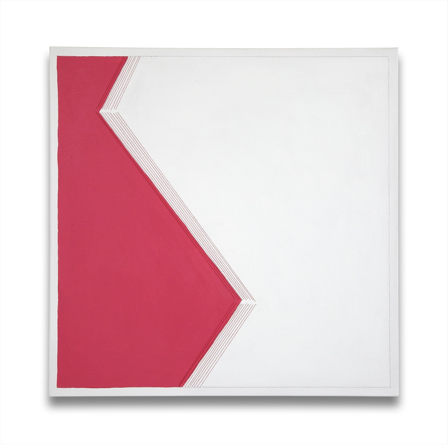 A red and white card with a white border.