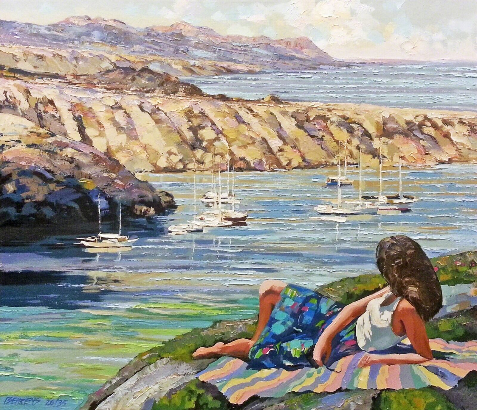 COAST OF RHODES (EMBELLISHED) by Howard Behrens, 1991