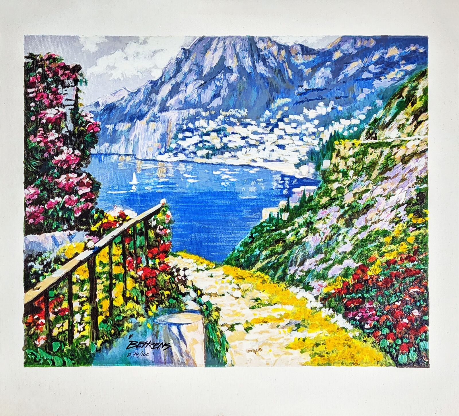 Artwork by Howard Behrens, ROAD TO POSITANO (EMBELLISHED), Made of Embellished Giclee On Canvas 
