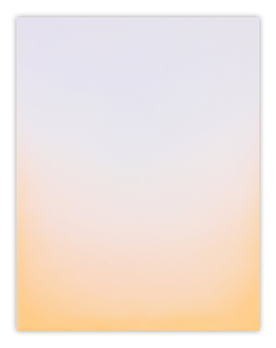 A minimalist vertical gradient artwork featuring a soft transition from pale lavender to warm peach.