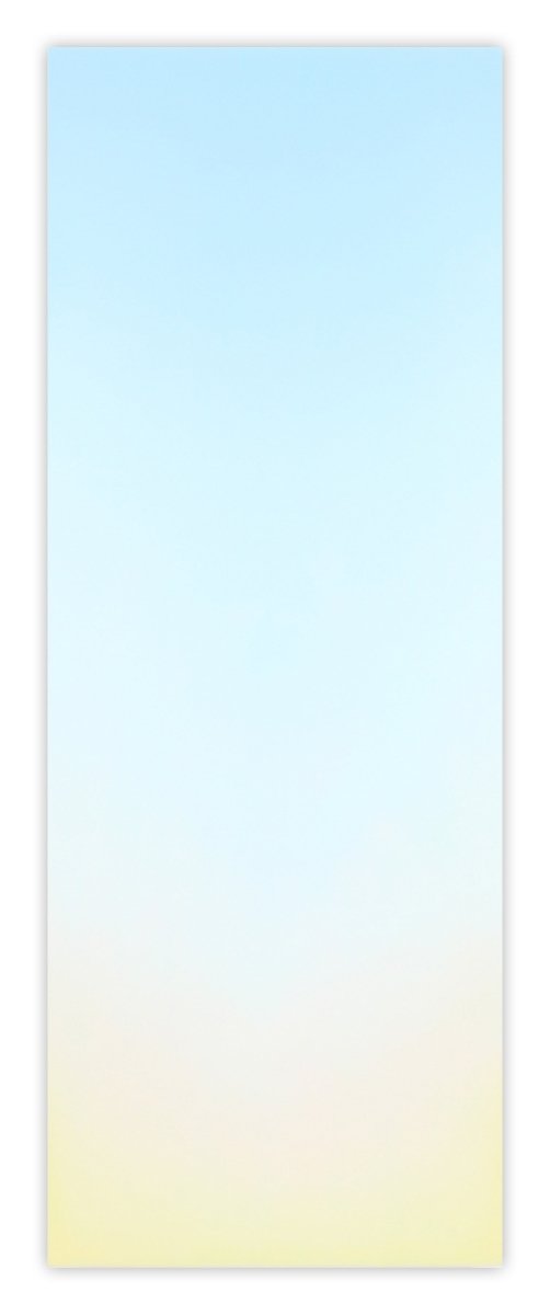A minimalist vertical gradient artwork transitioning from pale blue to soft yellow.