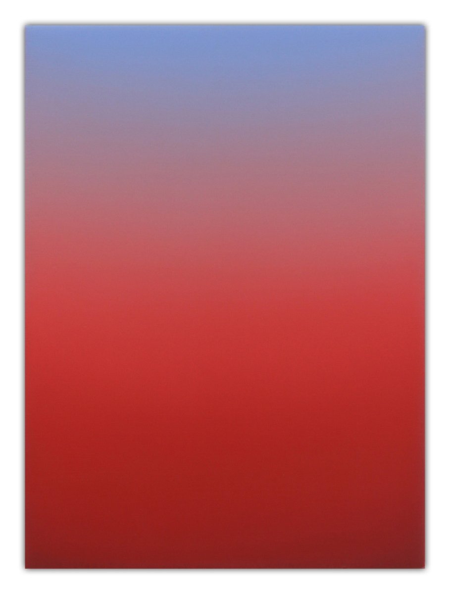 A vertical gradient canvas transitioning from cool blue at the top to deep red at the bottom.