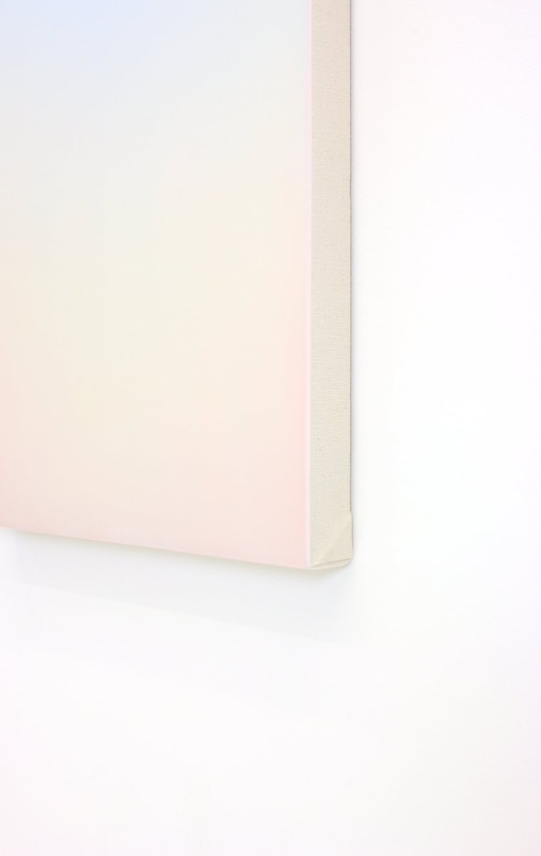 A minimalist vertical gradient artwork featuring a smooth transition from lavender to soft pink.