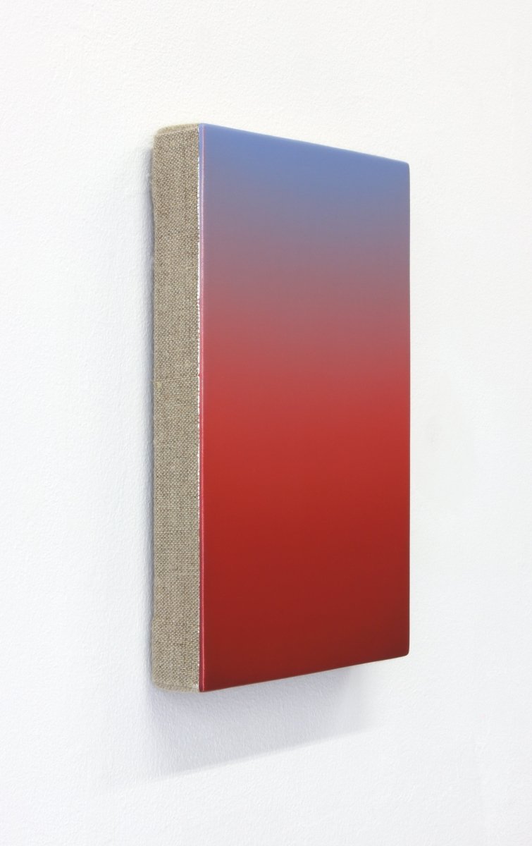 A vertical gradient canvas transitioning from cool blue at the top to deep red at the bottom.