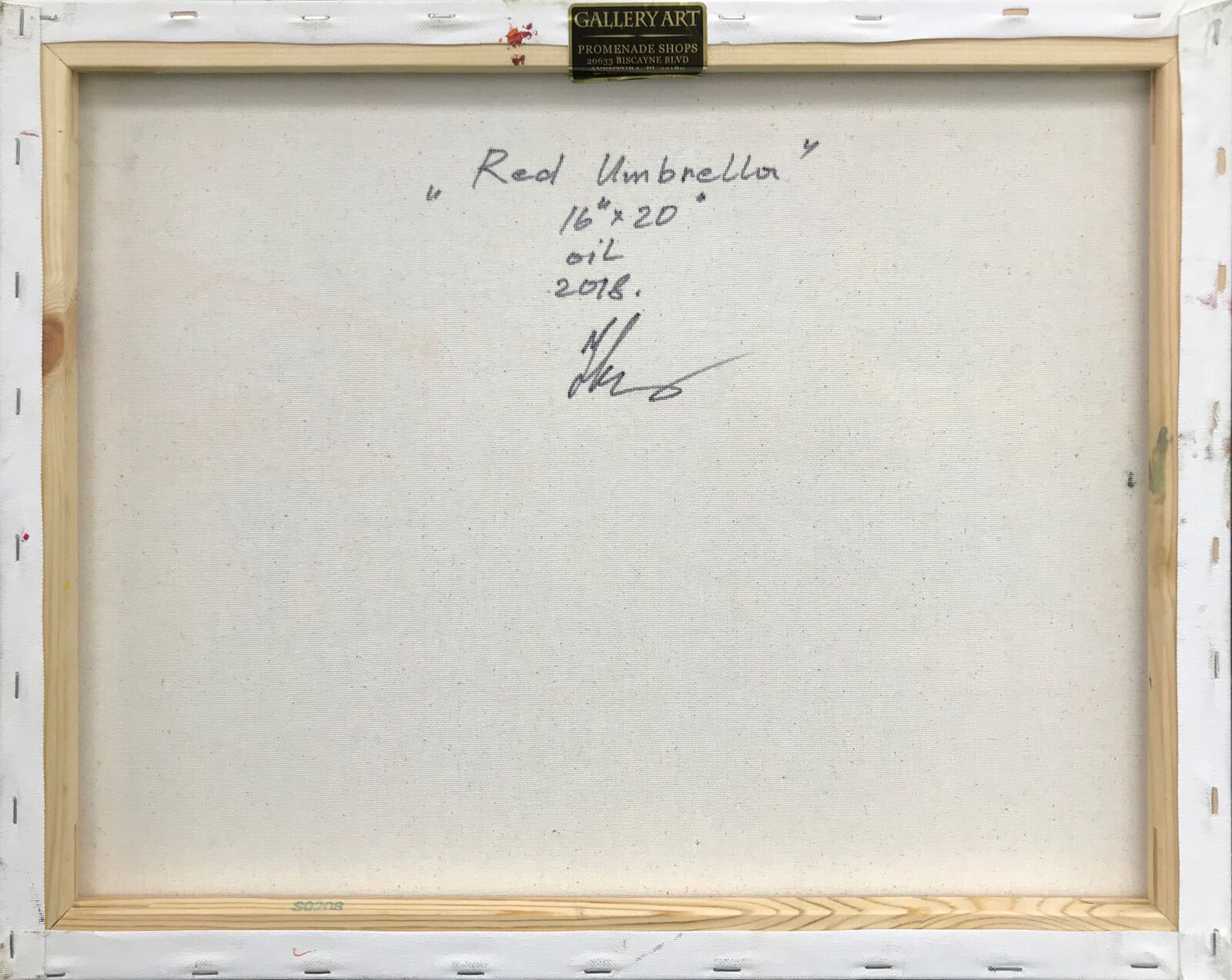 Artwork by Igor Korotash, Red Umbrella - South Beach Miami (Original Painting), Made of Oil On Canvas 