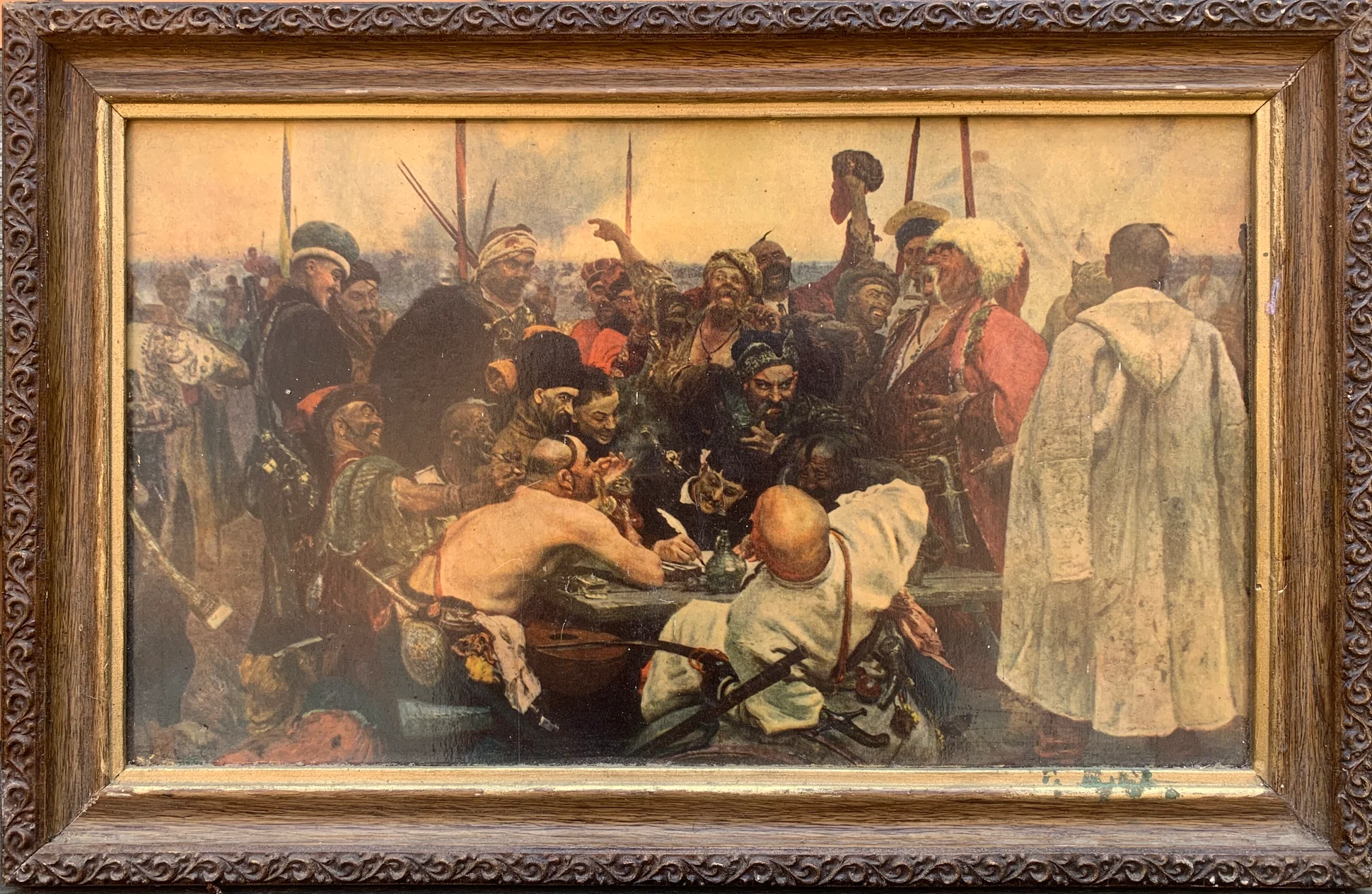Artwork by Ilya Repin, Zaporozhtsi write a sheet to the Sultan, Made of Photo Picture 