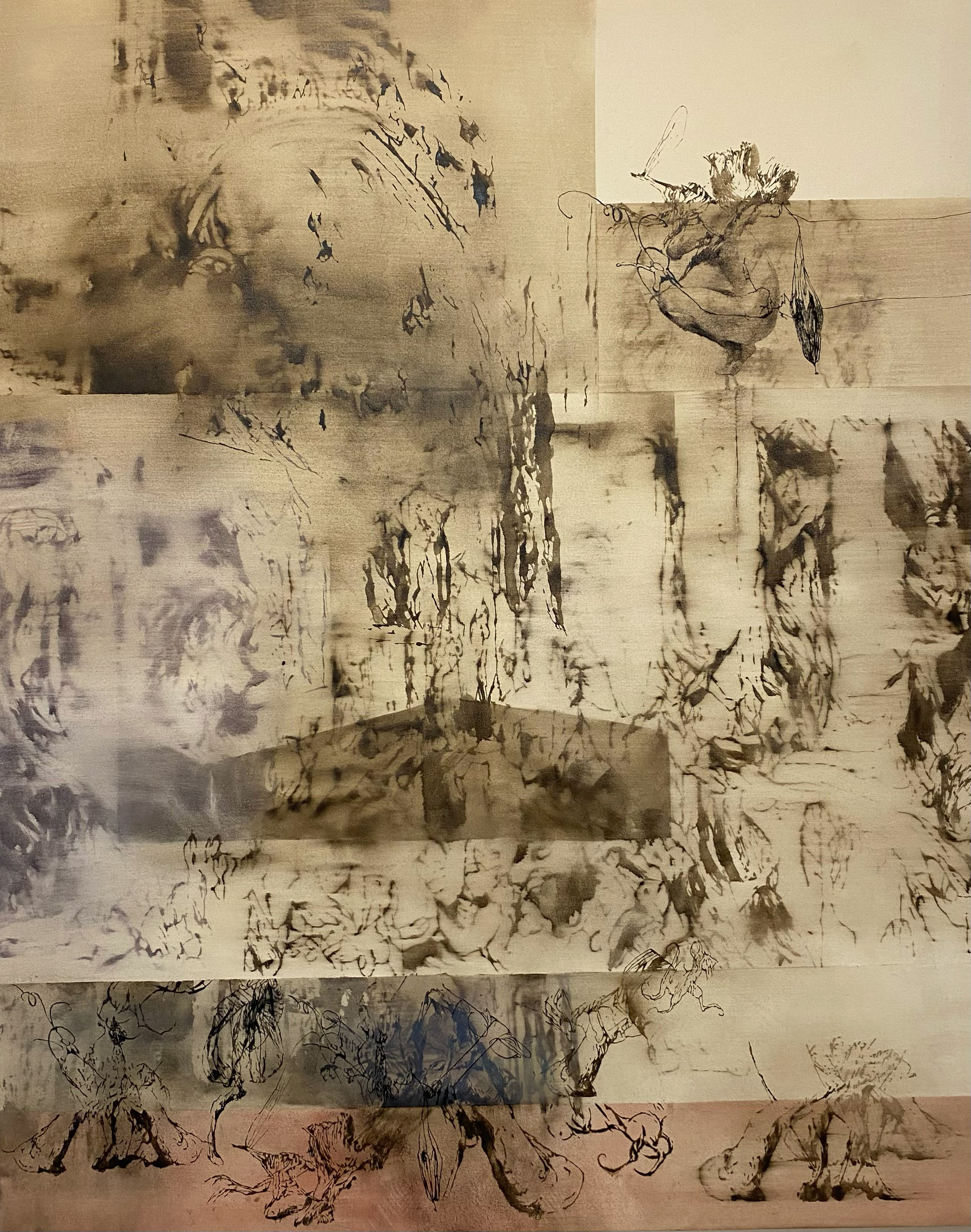 A piece of art that is on display in a room.