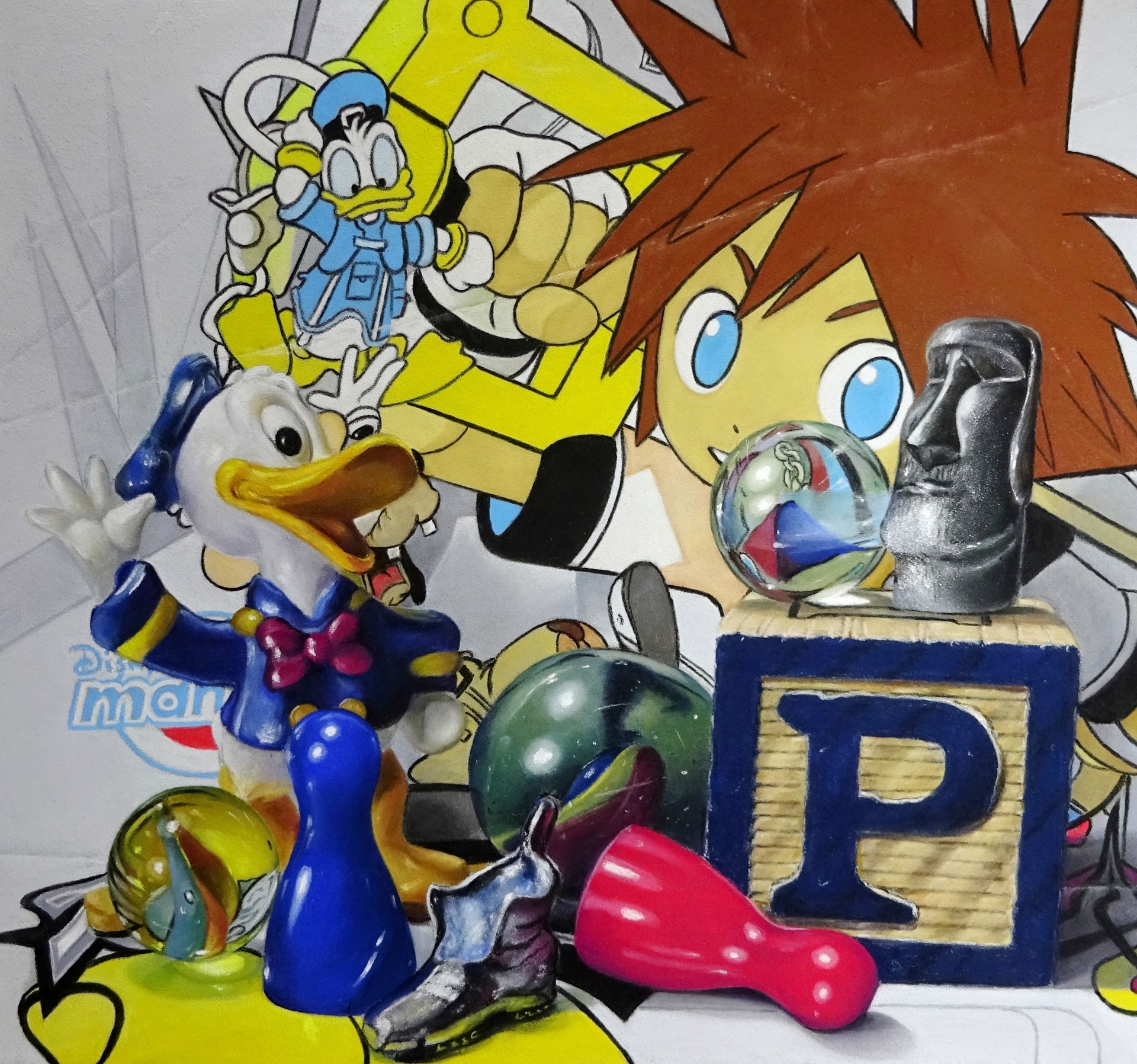 A group of toys sitting on top of a table.