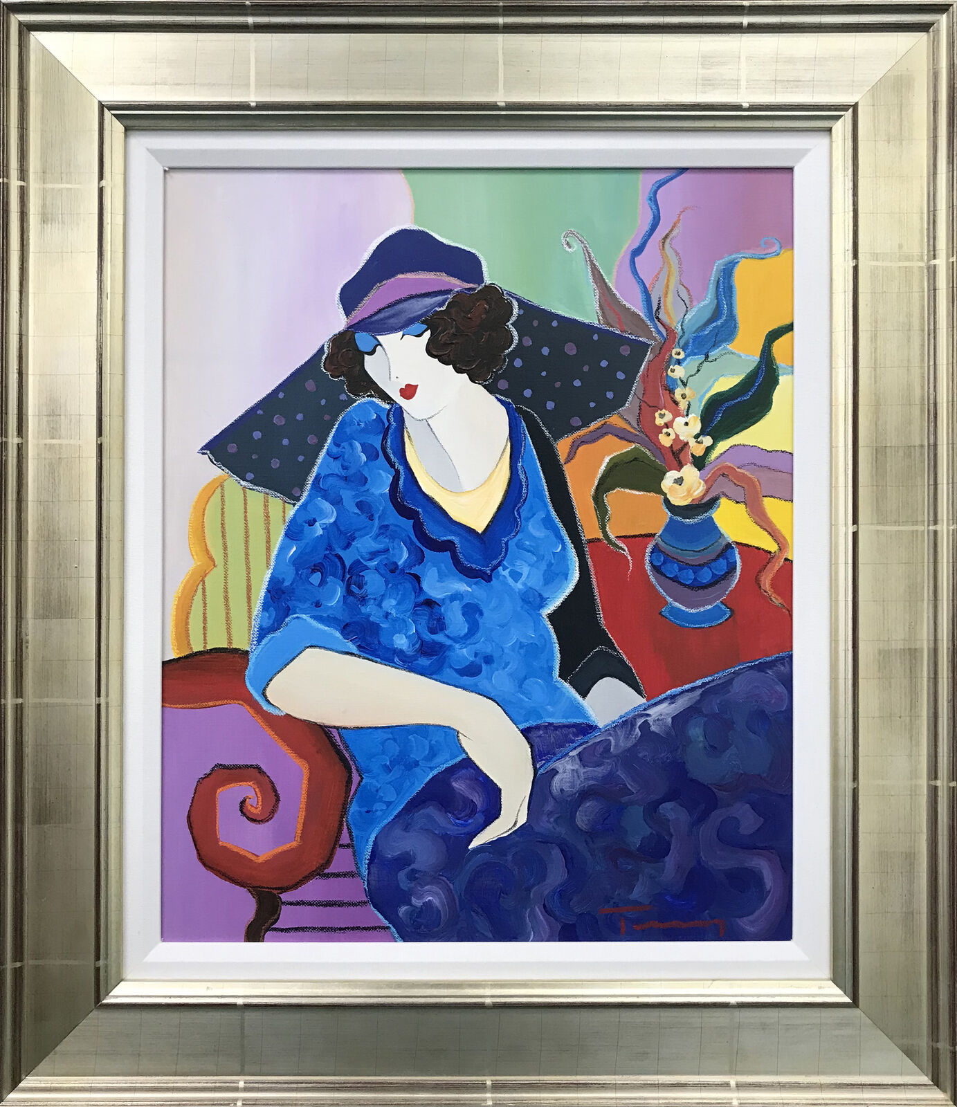 Artwork by Itzchak Tarkay, DAYDREAMING, Made of Acrylic On Canvas 