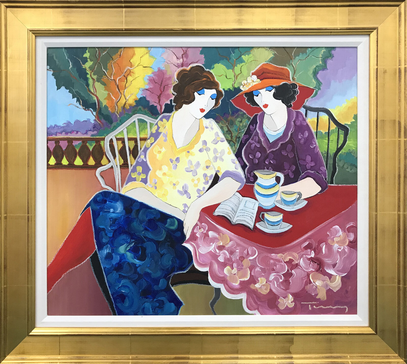 Artwork by Itzchak Tarkay, FRIENDSHIP, Made of Acrylic On Canvas 