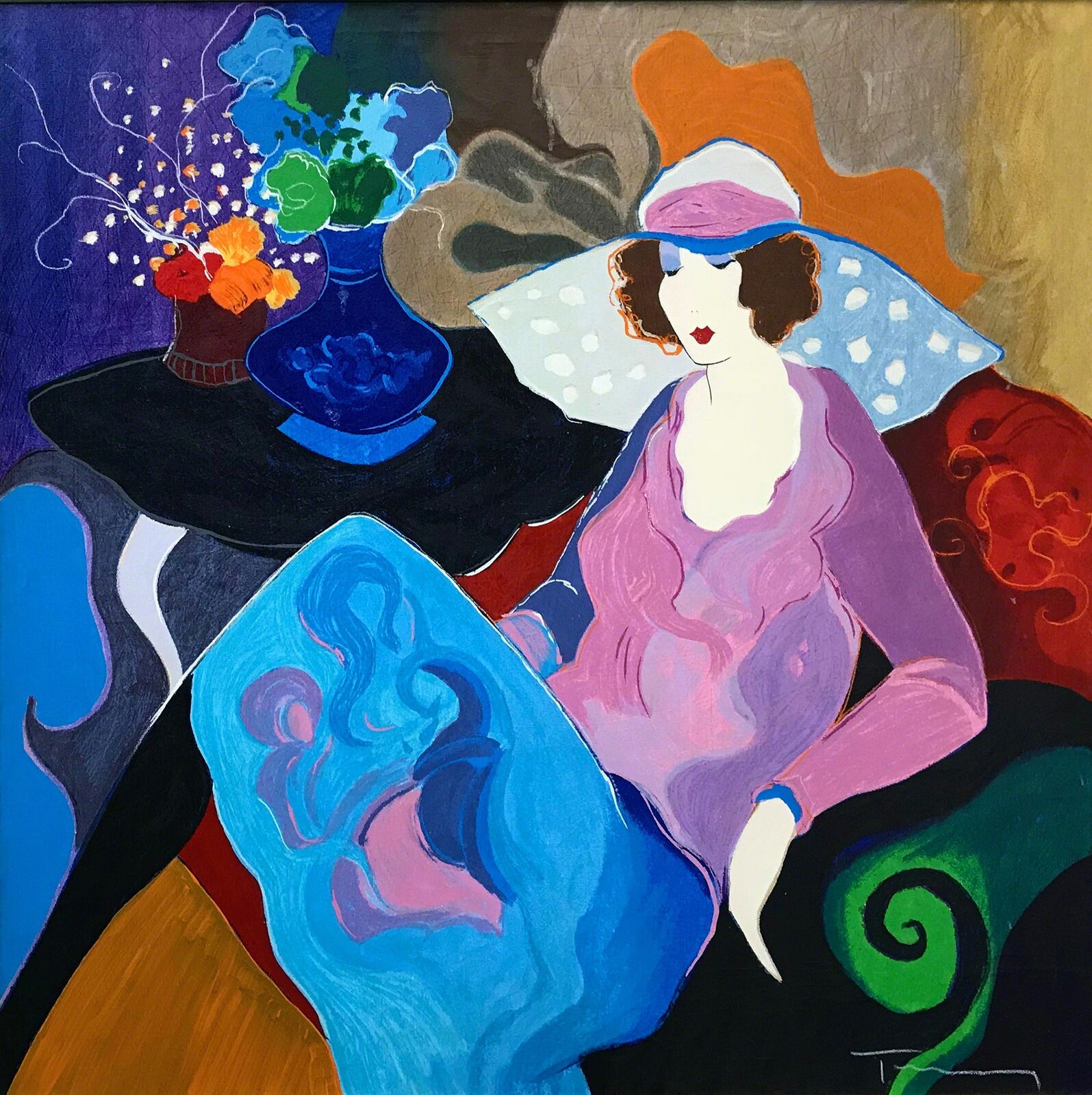 Artwork by Itzchak Tarkay, LOVELINESS, Made of Hand Embellished Serigraph On Linen 