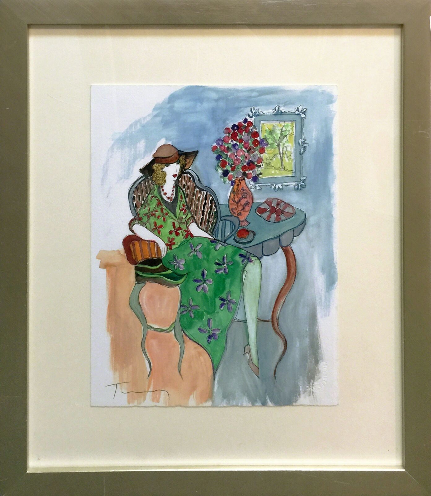Artwork by Itzchak Tarkay, UNTITLED (SPRING BOUQUET), Made of Watercolor On Paper 