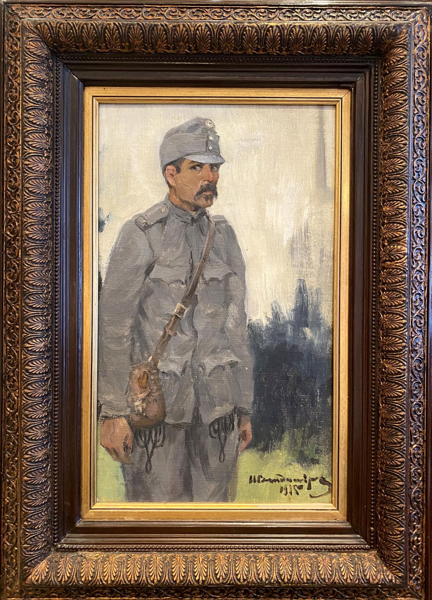 Artwork by Ivan Vladimirov, Hungarian soldier, Made of Oil, Canvas On Cardboard 
