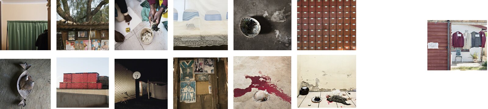 a series of photos showing different types of art on a white background