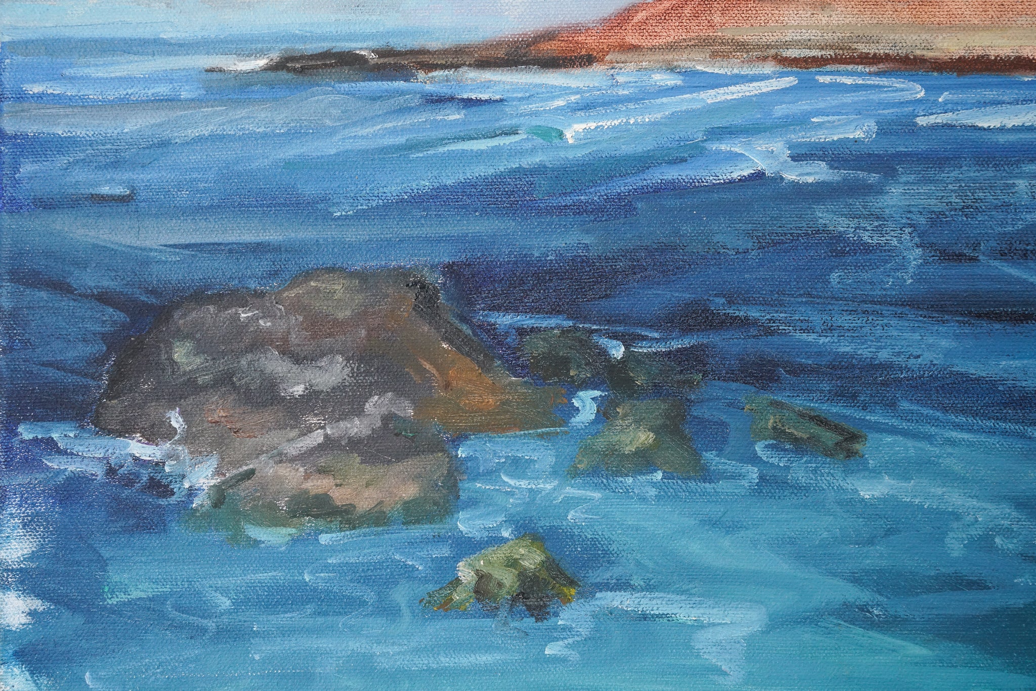 Artwork by Jackson, Las Palmas de Gran Canaria - Seascape, Made of Oil on board 