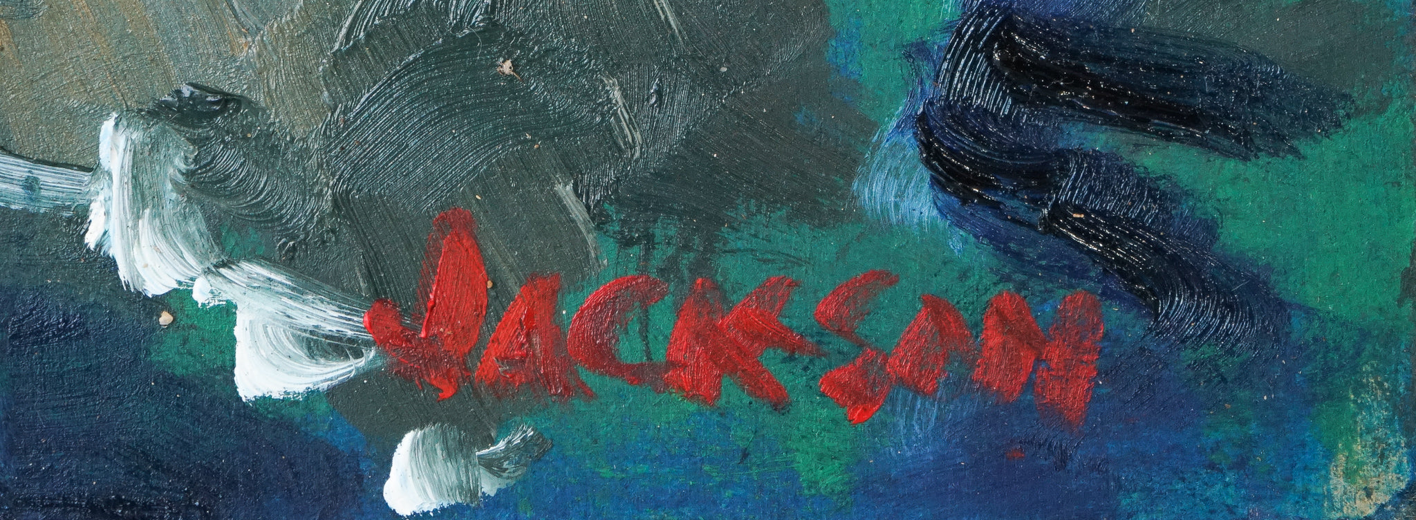 Artwork by Jackson, Costa Brava - Blue and Green, Made of Oil on board 