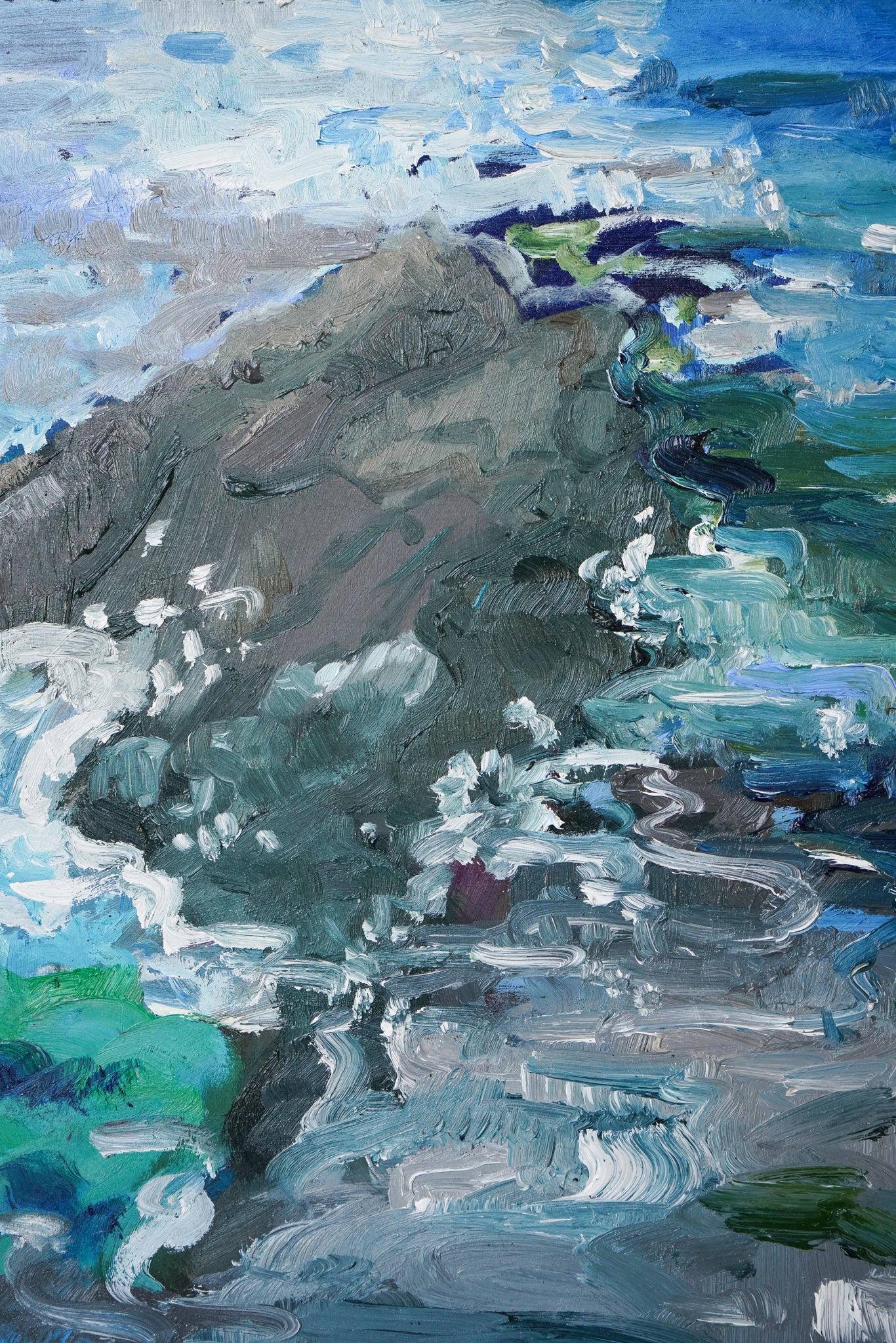 Artwork by Jackson, Costa Brava - Wind Rocks and Sea, Made of Oil on board 