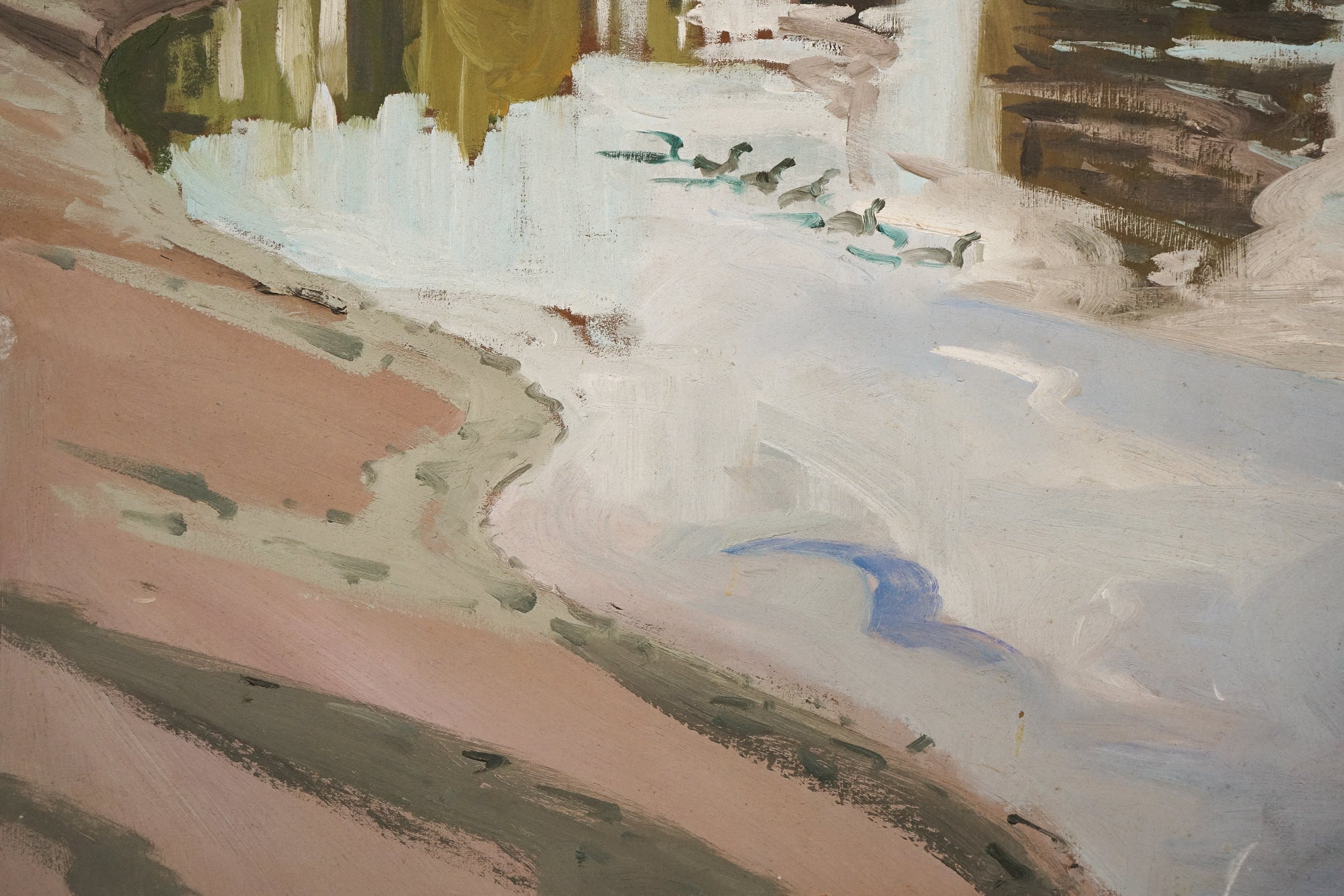 Artwork by Jackson, Kew bridge towards the Strand on the Green - En Plein Air Painting, Made of Oil on board 
