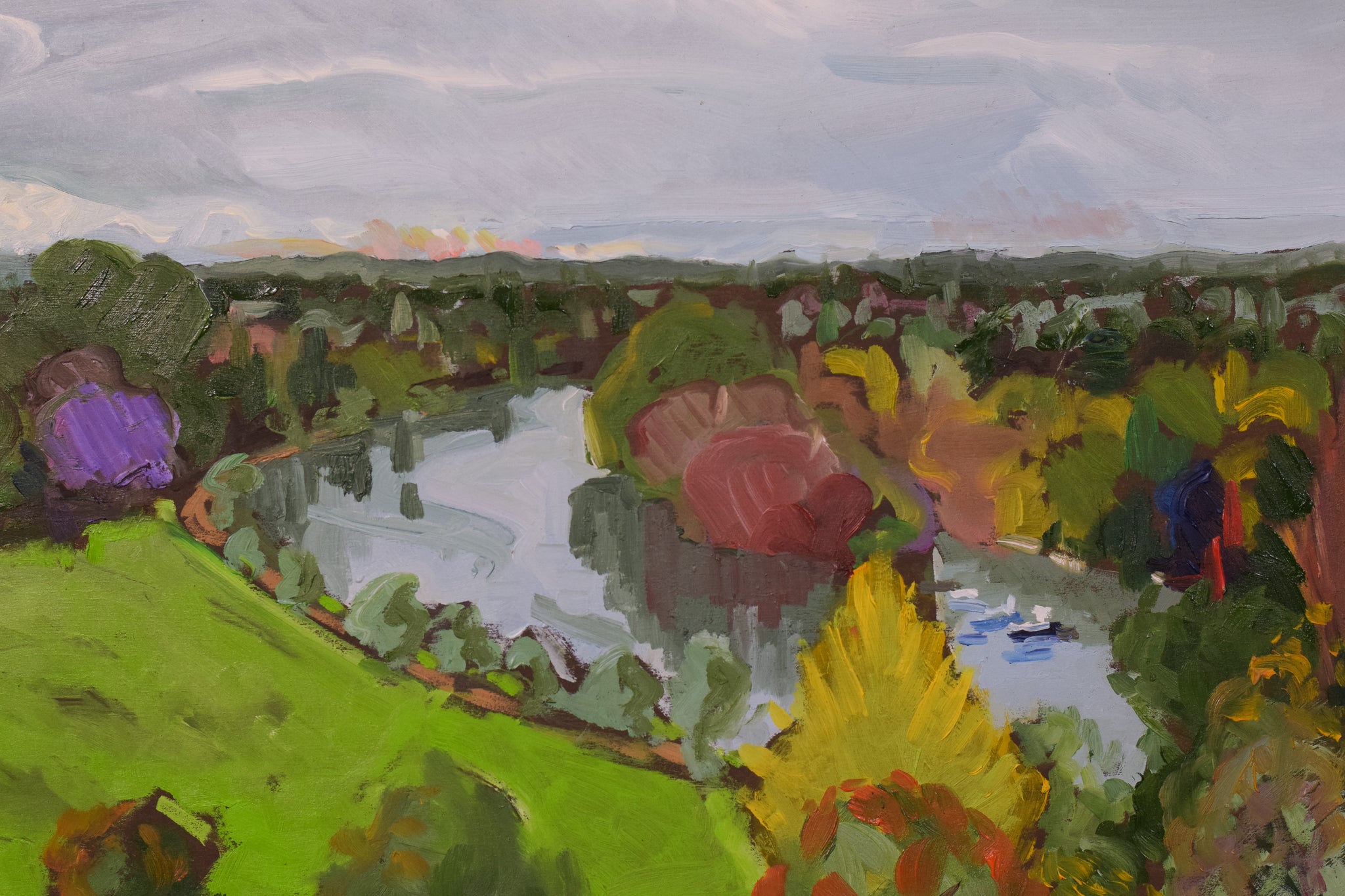 Artwork by Jackson, Richmond Terrace - Autumn, Made of Oil on board 