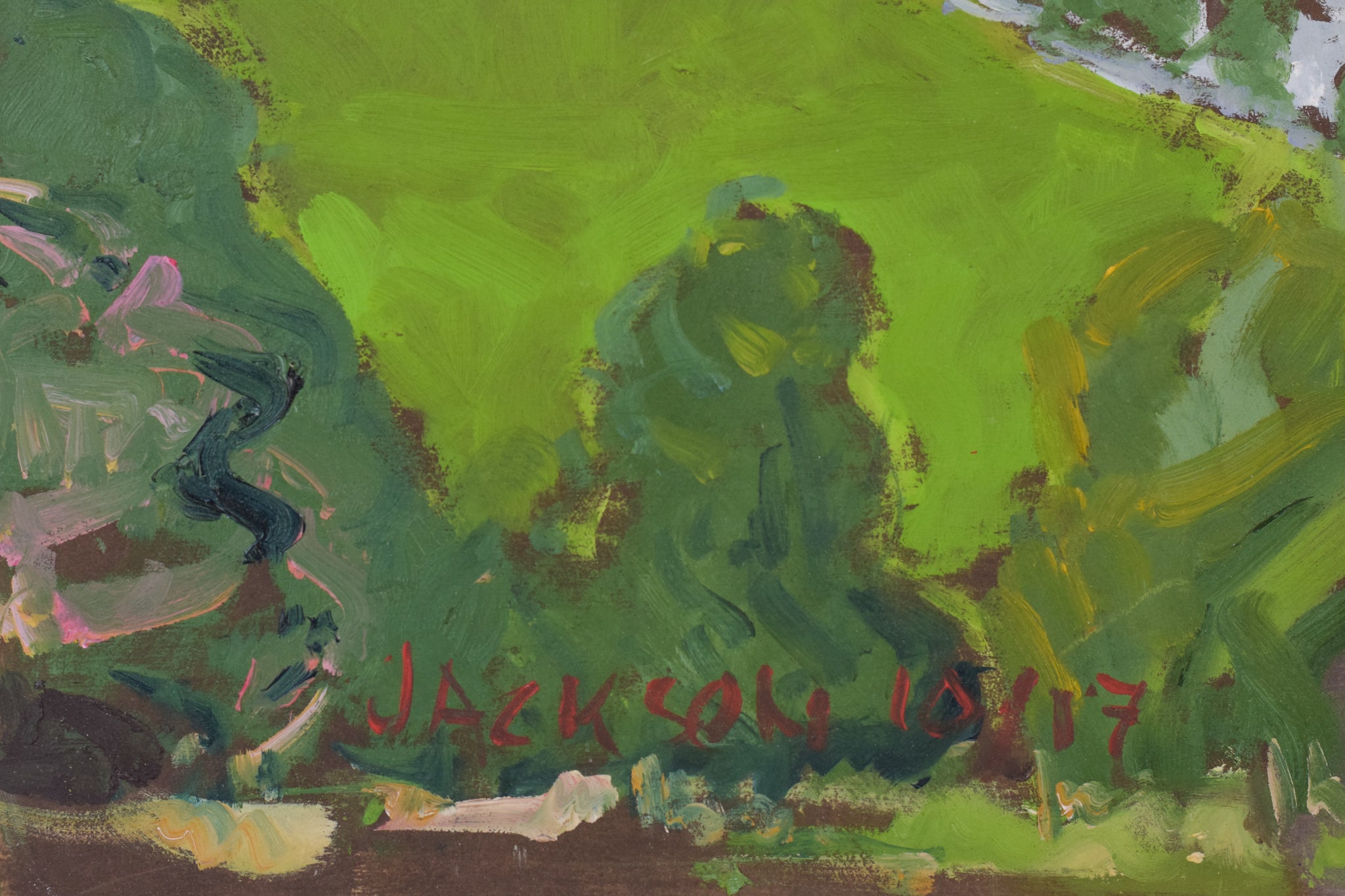 Artwork by Jackson, Richmond Terrace in Autumn - En Plein Air Painting, Made of Oil on board 