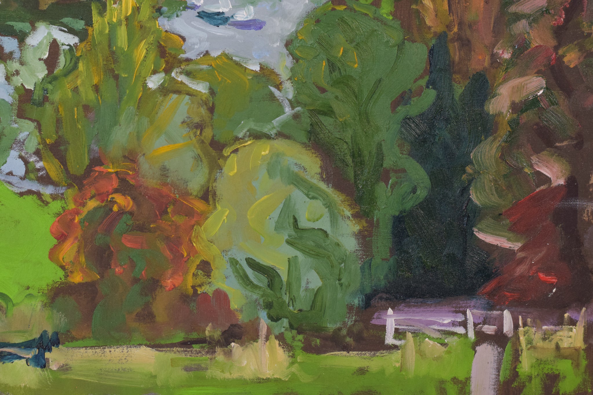 Artwork by Jackson, Richmond Terrace in Autumn - En Plein Air Painting, Made of Oil on board 