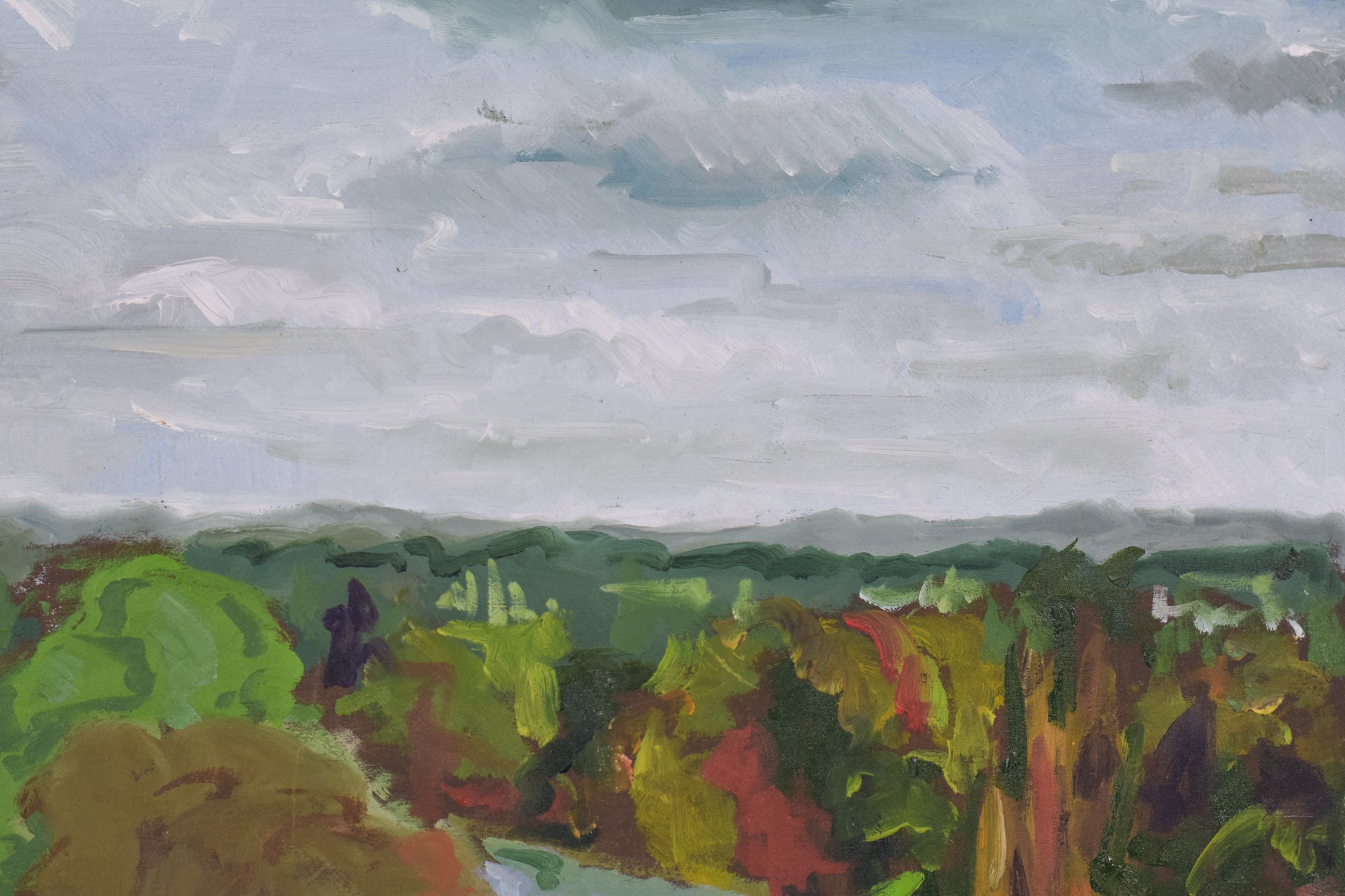 Artwork by Jackson, Richmond Terrace in Autumn - En Plein Air Painting, Made of Oil on board 
