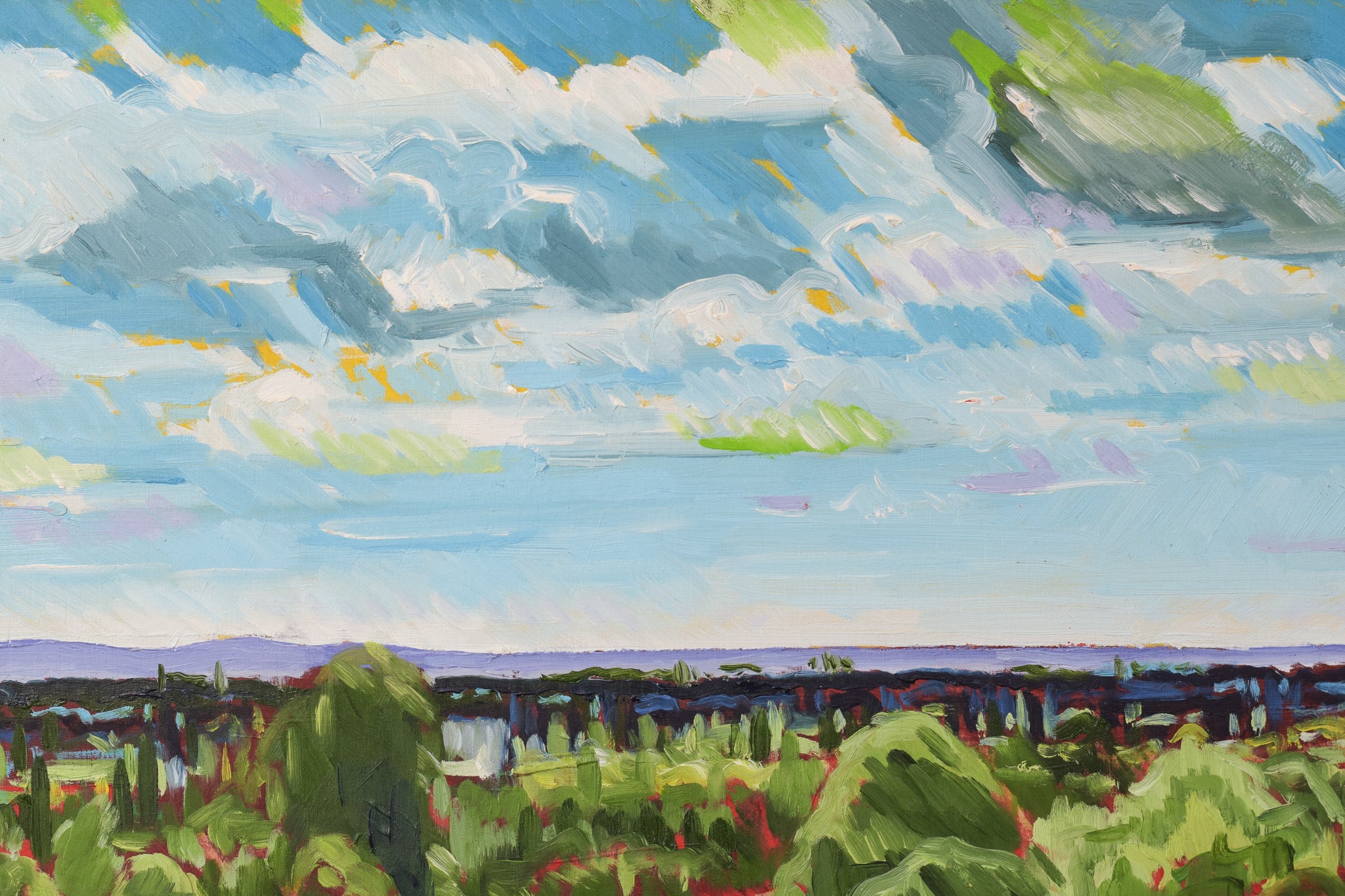 Artwork by Jackson, Richmond Terrace in Summer - En Plein Air, Made of Oil on board 