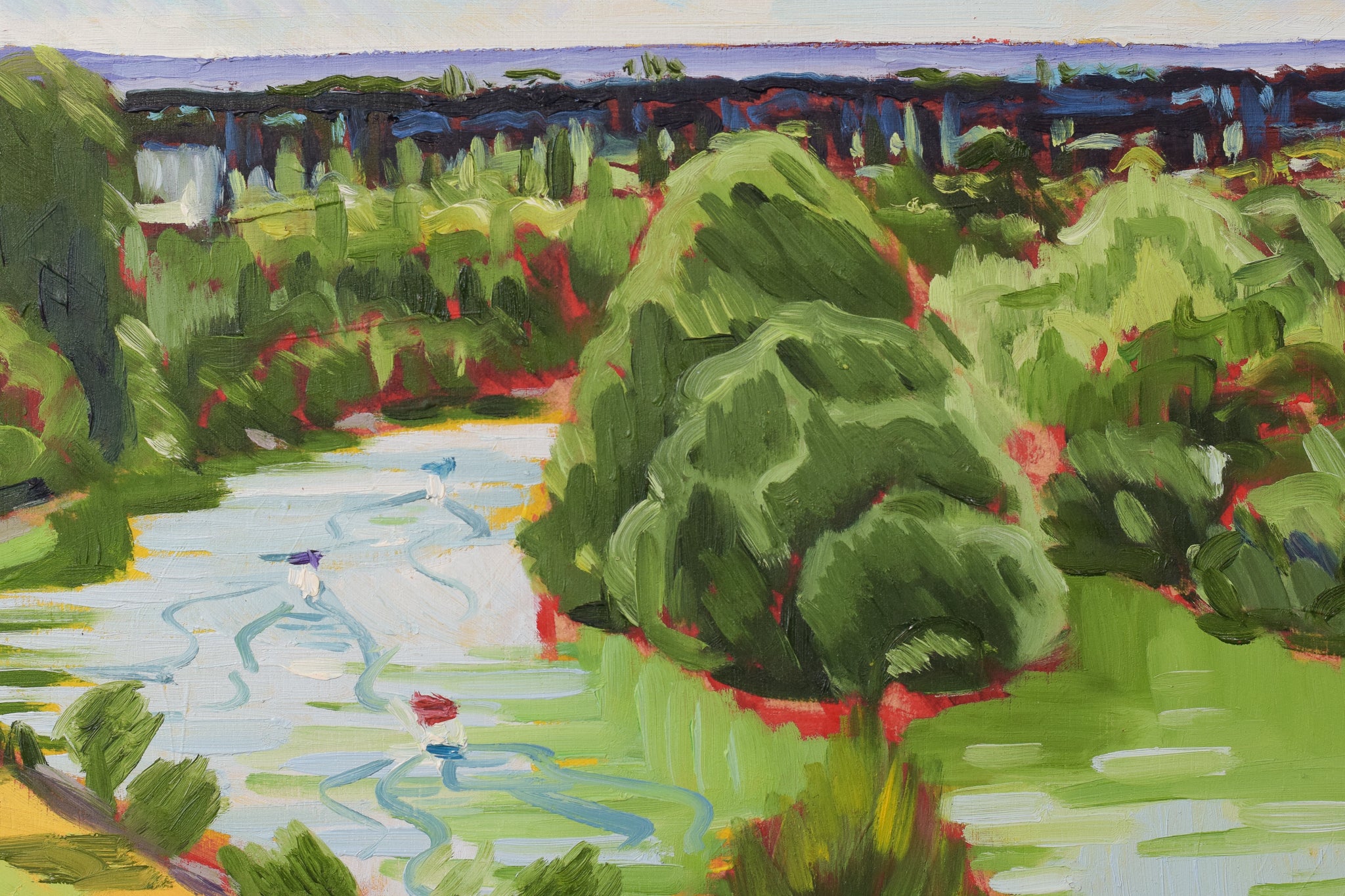 Artwork by Jackson, Richmond Terrace in Summer - En Plein Air, Made of Oil on board 
