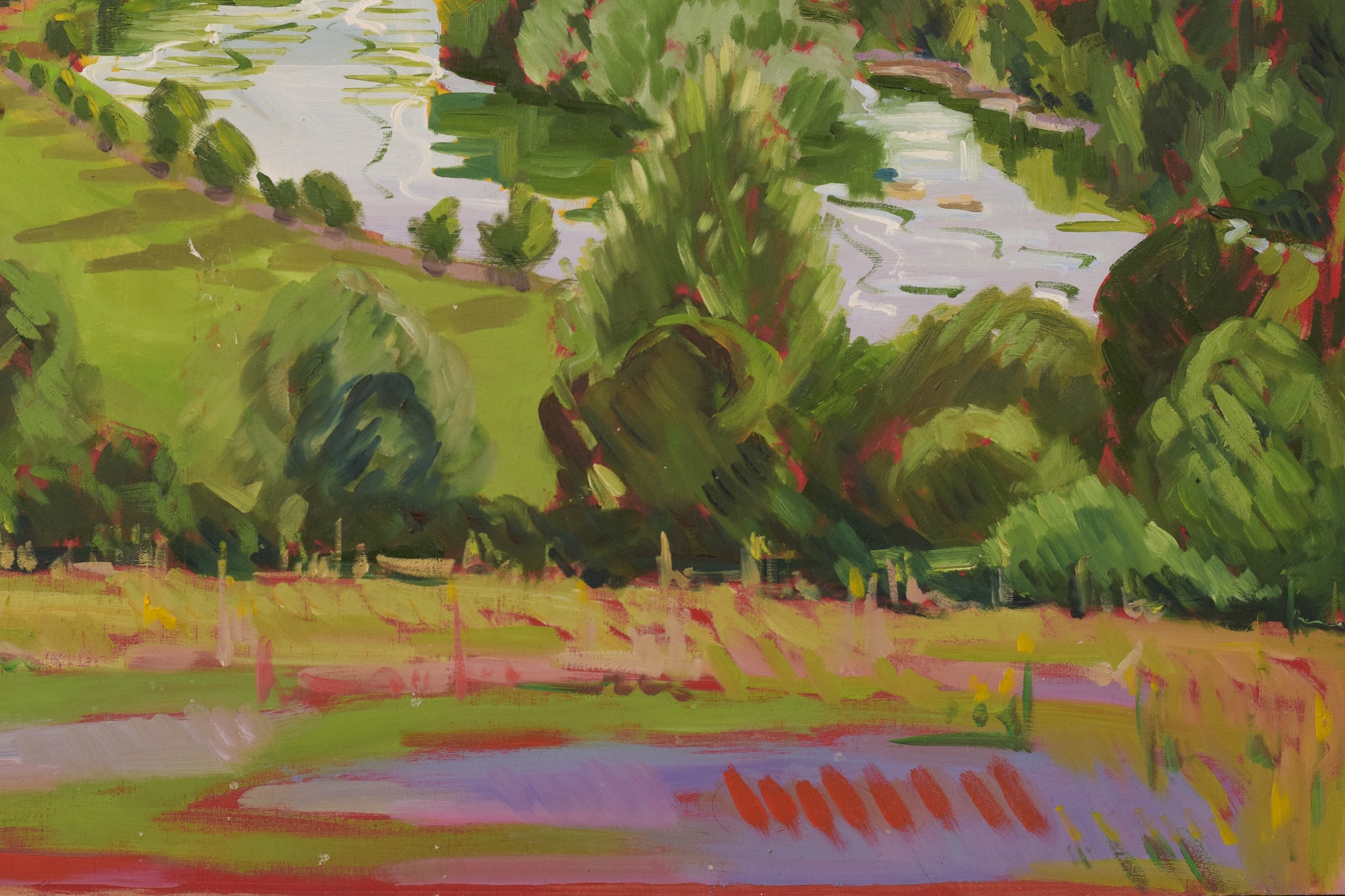 Artwork by Jackson, Richmond Terrace Sunset - En Plein Air, Made of Oil on board 