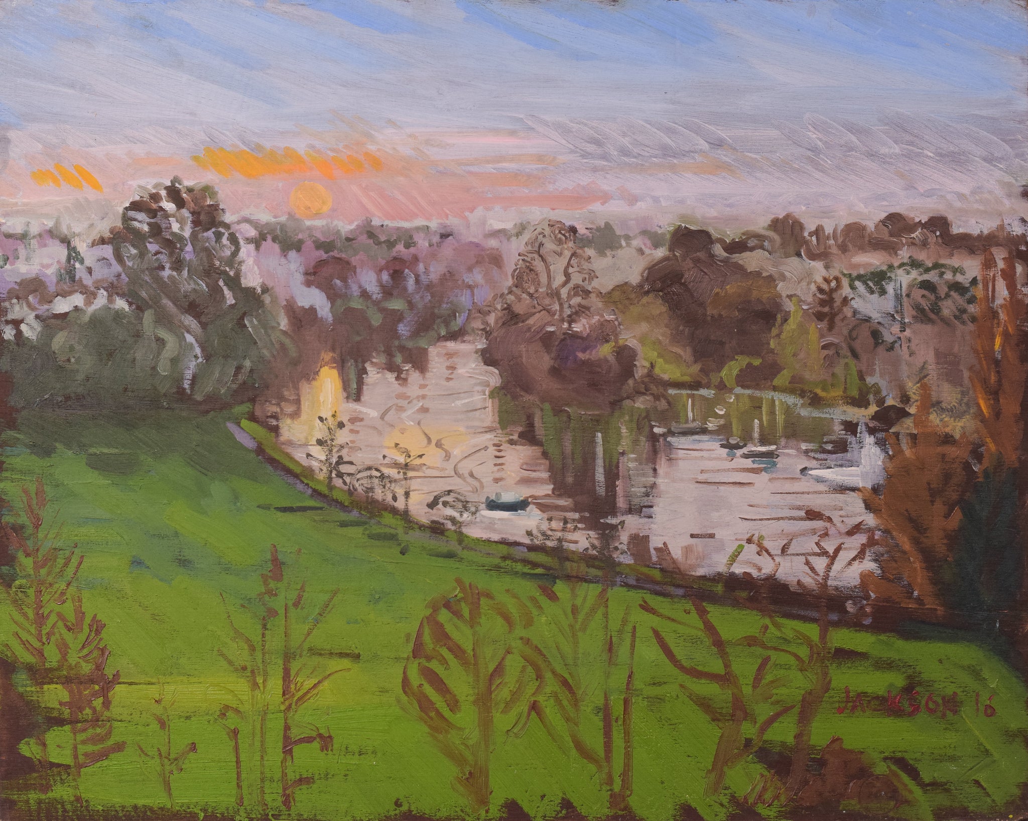 Richmond Terrace - Winter Sunset by Jackson, 21st Century