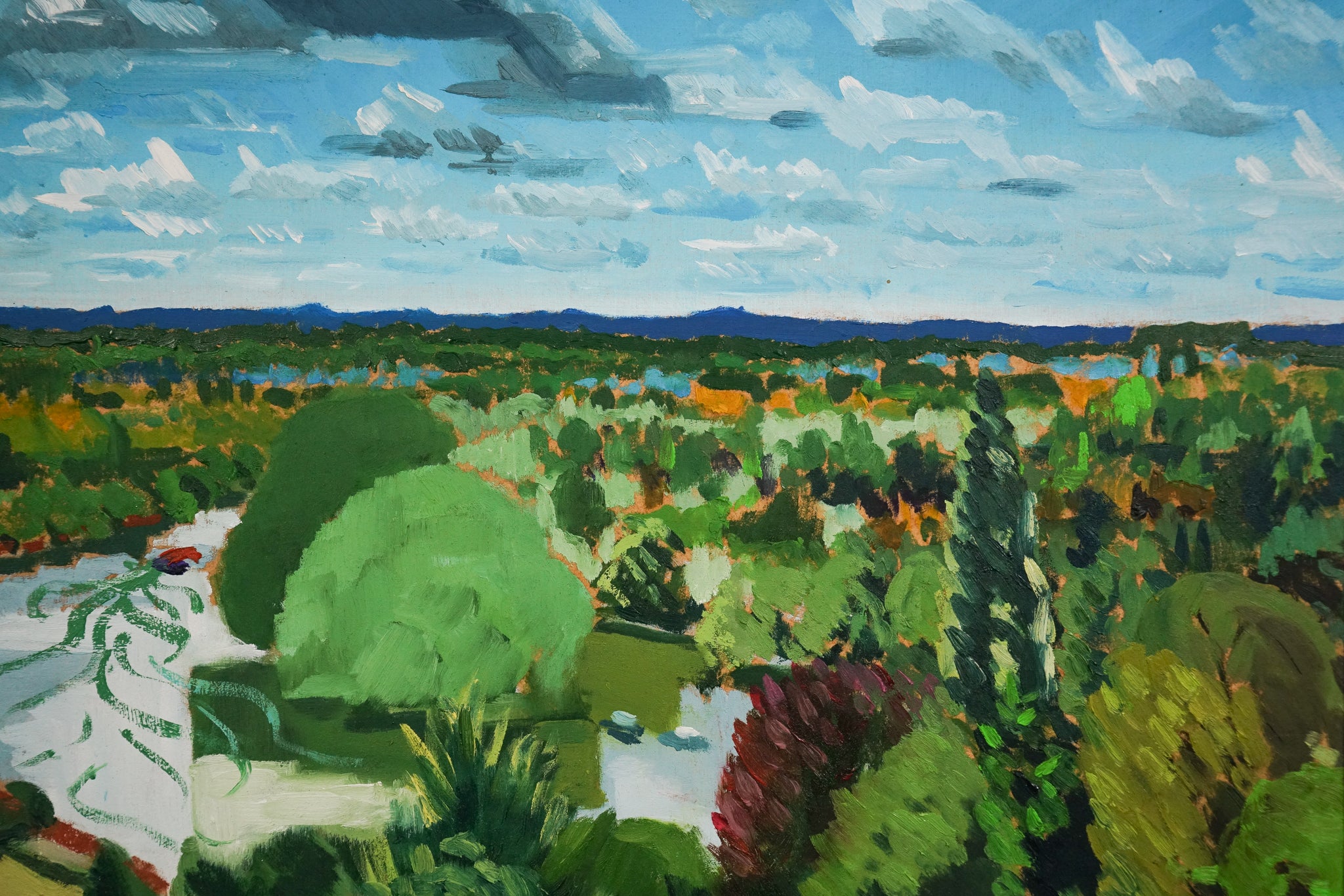 Artwork by Jackson, River Thames - Richmond Terrace - Summer, Made of Oil on board 