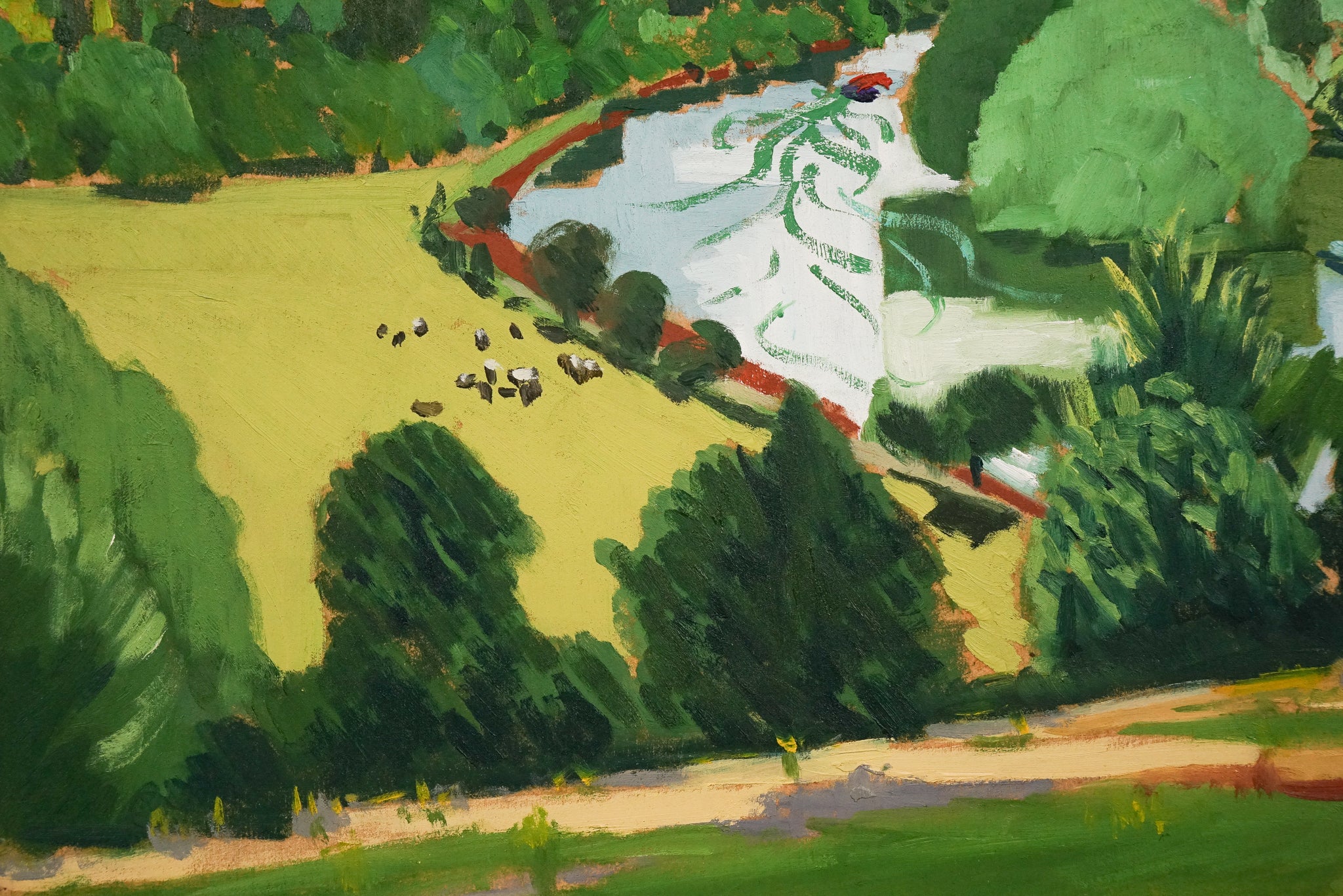 Artwork by Jackson, River Thames - Richmond Terrace - Summer, Made of Oil on board 