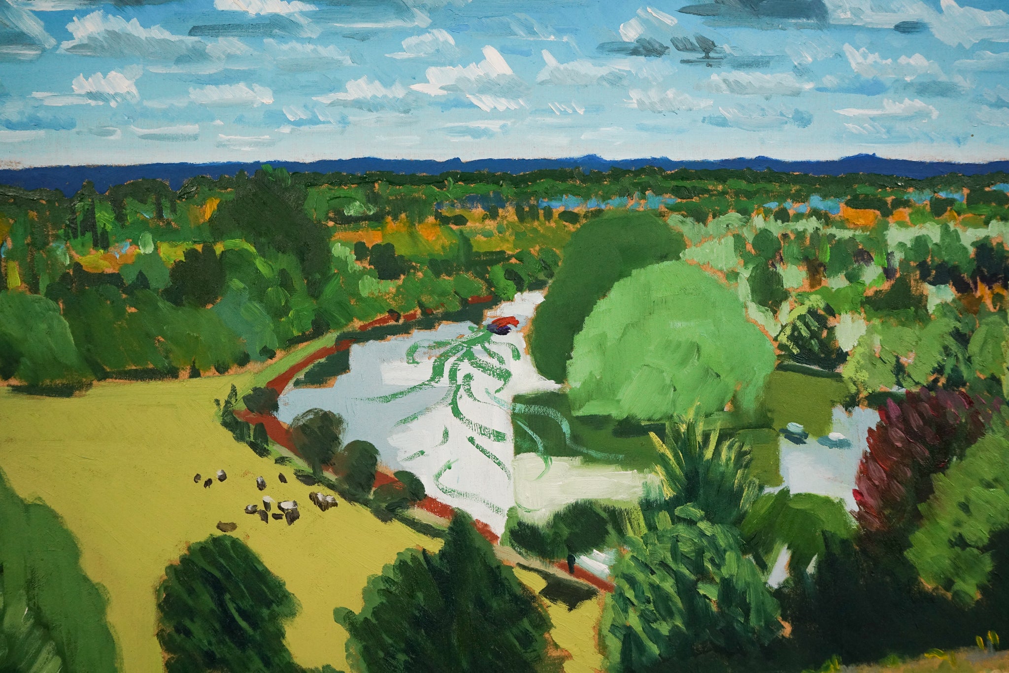 Artwork by Jackson, River Thames - Richmond Terrace - Summer, Made of Oil on board 