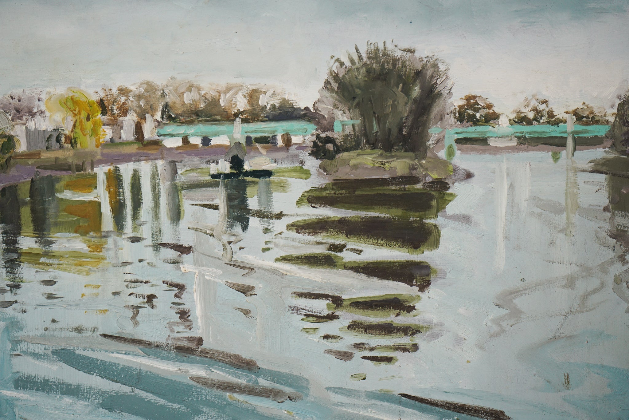 Artwork by Jackson, Strand on The Green - En Plein Air Oil Sketch, Made of Oil on board 