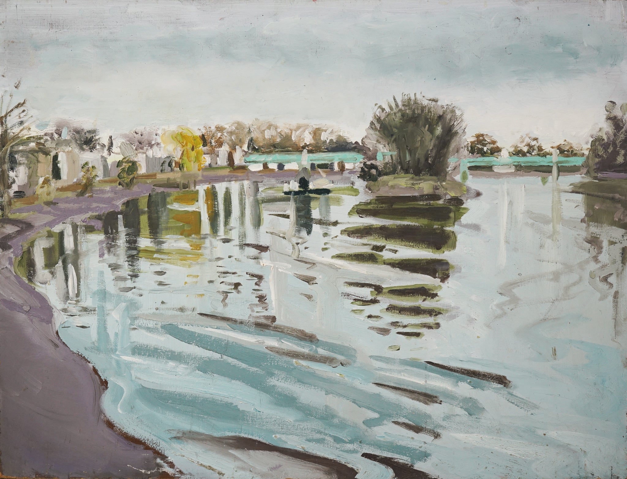 Artwork by Jackson, Strand on The Green - En Plein Air Oil Sketch, Made of Oil on board 