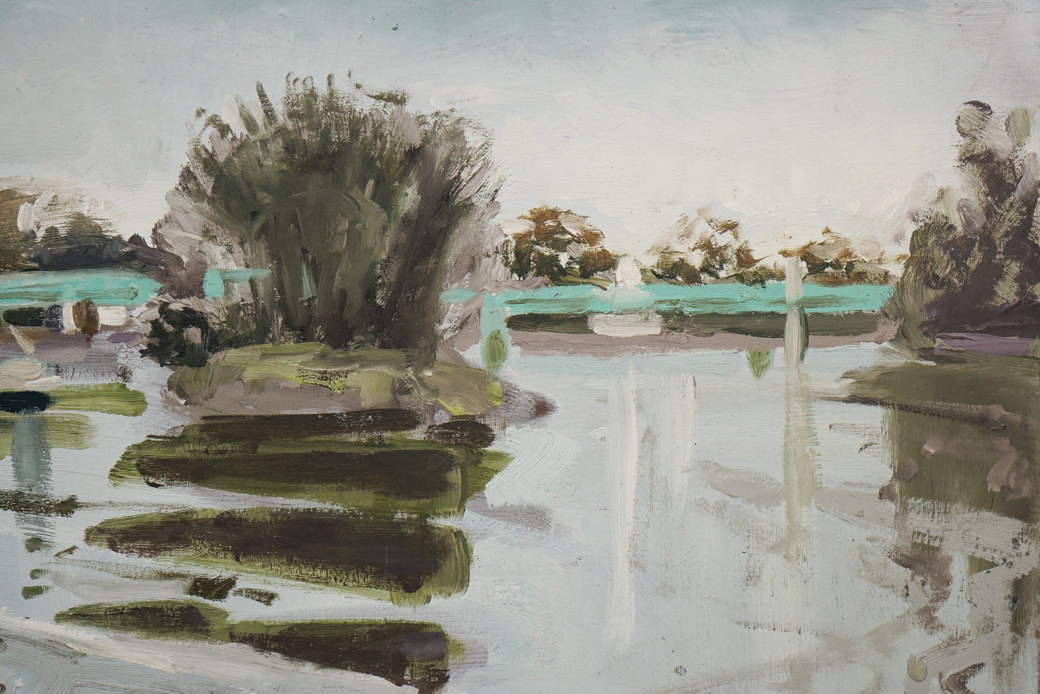 Artwork by Jackson, Strand on The Green - En Plein Air Oil Sketch, Made of Oil on board 