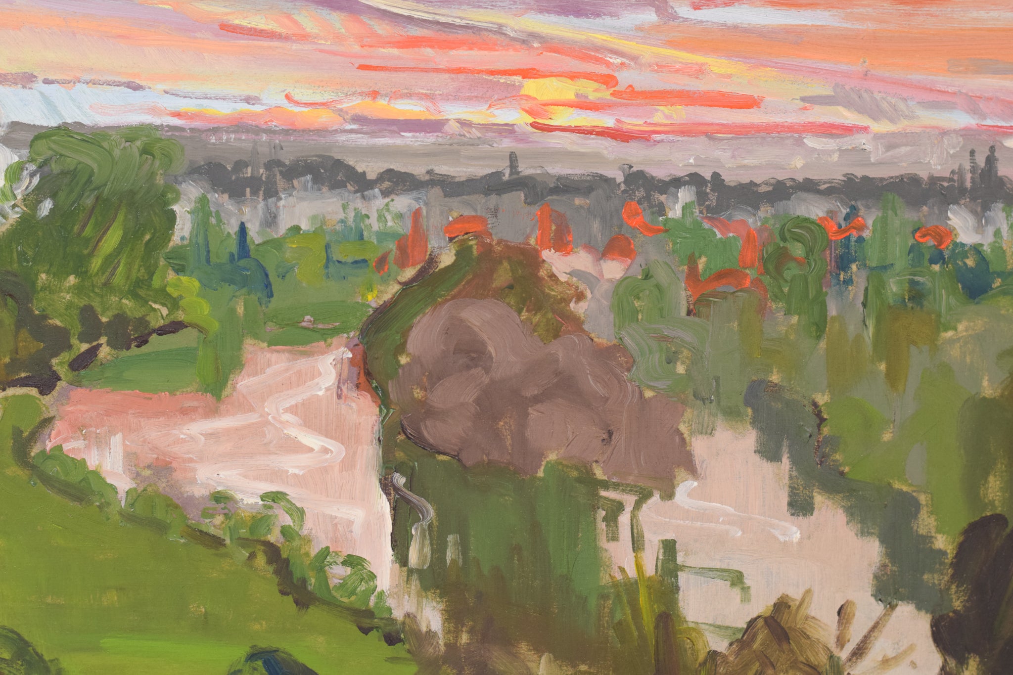 Artwork by Jackson, Sunset - Richmond Terrace, Made of Oil on board 