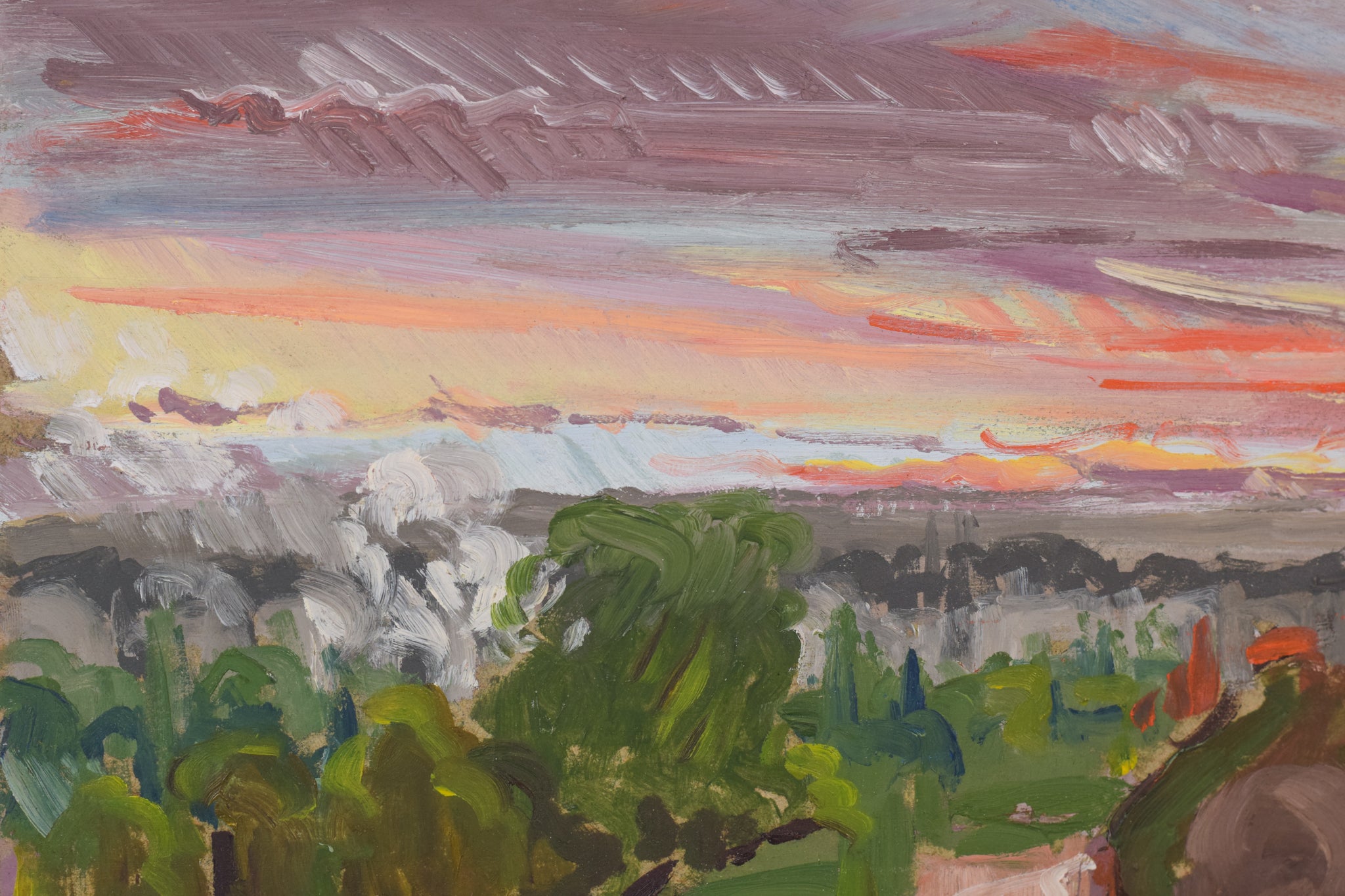 Artwork by Jackson, Sunset - Richmond Terrace, Made of Oil on board 