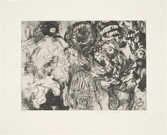 Artwork by Jake & Dinos Chapman, I do not recall distinctly when it began, but it was months ago II, Made of Photogravure on 300gsm Somerset Tub sized paper with a chine colle 